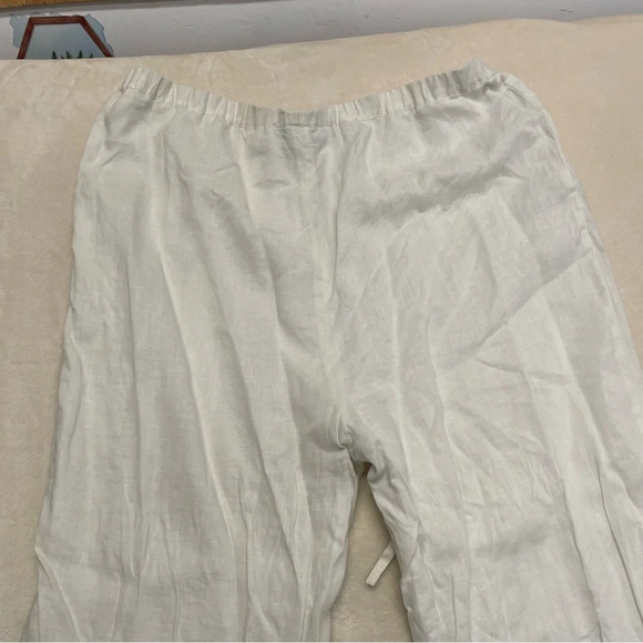 Austin Reed London 100% linen wide leg pants white boho coastal women’s 18 - Picture 4 of 11